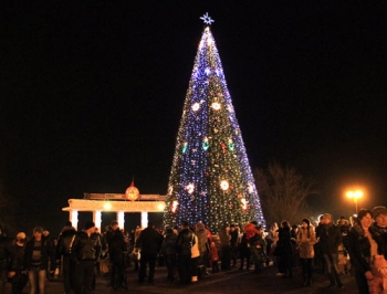 В Мелитополе открылась главная елка города фото