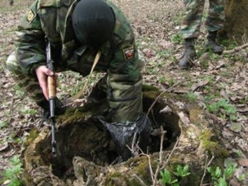 В Счастье правоохранители обнаружили тайник с боеприпасами фото