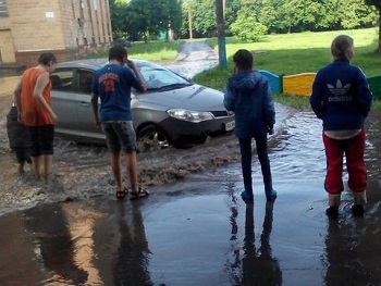 В Харькове разгулялась непогода: падали деревья и улетали остановки фото