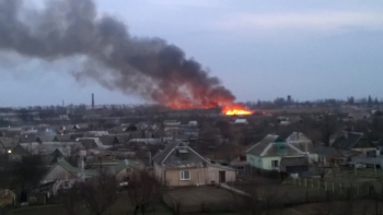 Пожар в Мелитополе вечером 24 марта фото