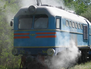 На запорожской детской железной дороге загорелся поезд фото