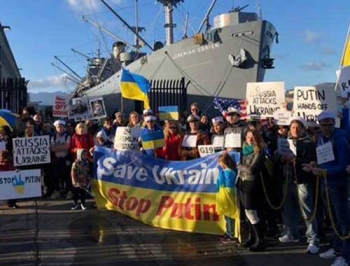 В Сан-Франциско прошла акция в поддержку пленных украинских моряков. Видео фото