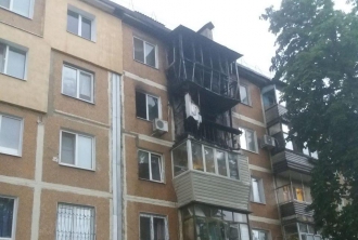 Ночью в Запорожье горел пятиэтажный дом фото