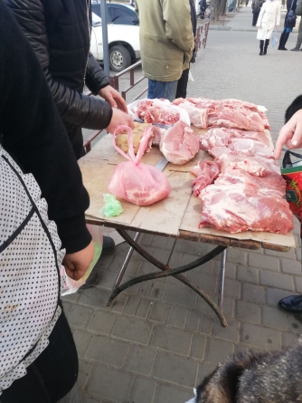 В Мелитополе мясом торговали прямо возле дороги фото