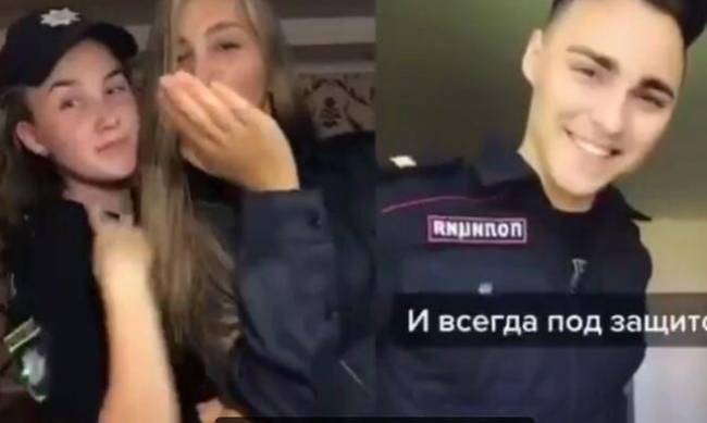 Украинские курсантки записали видео в TikTok с российским полицейским. Стерненко возмущен фото