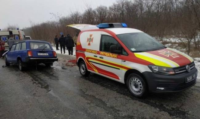 На трассе Запорожье-Донецк ВАЗ врезался в трактор: водителя доставали спасатели фото