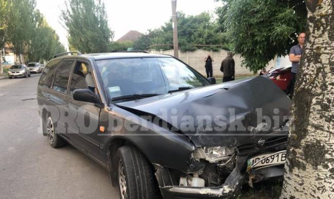 В Бердянске не разминулись два авто, одно — врезалось в дерево. Есть пострадавшие фото