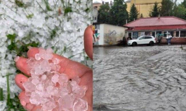 Ураган превратил улицы в реки и засыпал градом размером с яйцо: кадры лютой стихии в Украине фото
