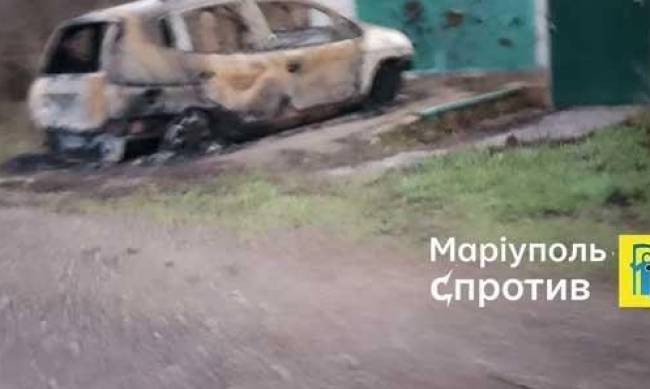 В окупованому Маріуполі партизани підірвали авто з російським офіцером фото