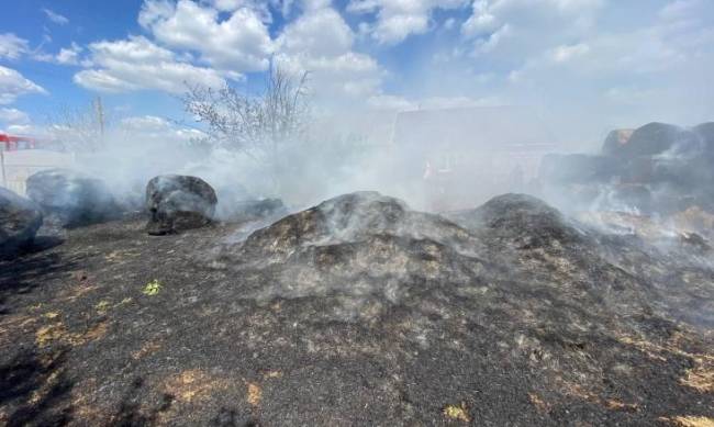 У Запорізькому районі спалахнуло сіно у тюках  фото